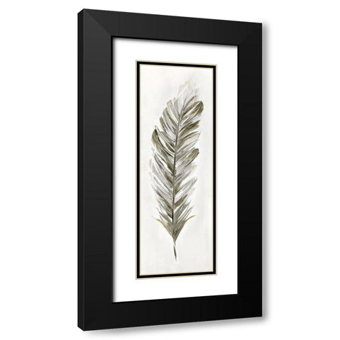 Plume Neutral I Black Modern Wood Framed Art Print with Double Matting by Nan