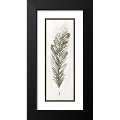 Plume Neutral I Black Modern Wood Framed Art Print with Double Matting by Nan