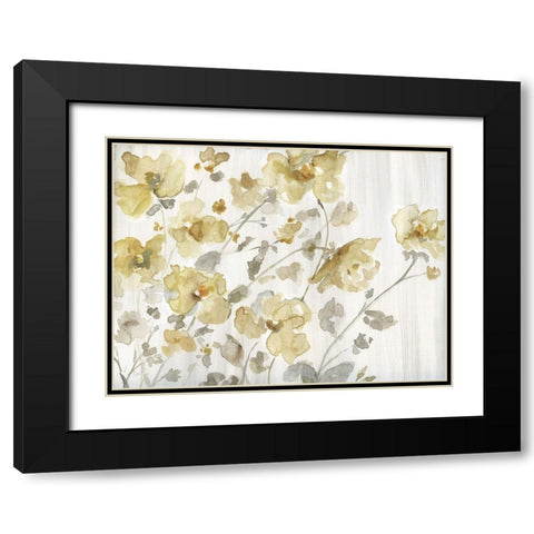 Blooming Neutral Black Modern Wood Framed Art Print with Double Matting by Nan