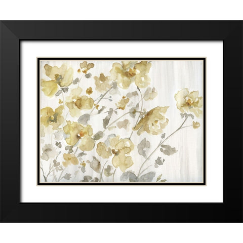 Blooming Neutral Black Modern Wood Framed Art Print with Double Matting by Nan