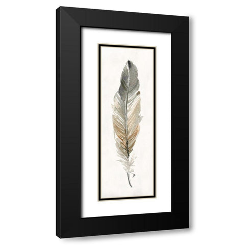 Neutral Feather I Black Modern Wood Framed Art Print with Double Matting by Robinson, Carol