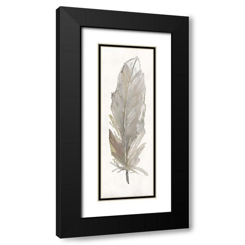 Neutral Feathers III Black Modern Wood Framed Art Print with Double Matting by Robinson, Carol