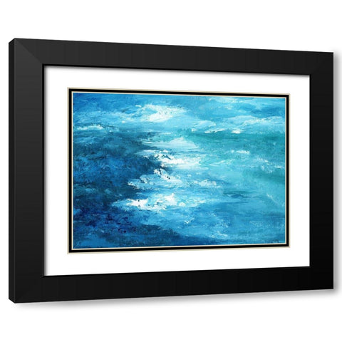 Crashing Waves I Black Modern Wood Framed Art Print with Double Matting by Nan