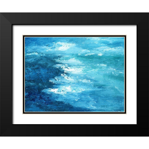 Crashing Waves I Black Modern Wood Framed Art Print with Double Matting by Nan