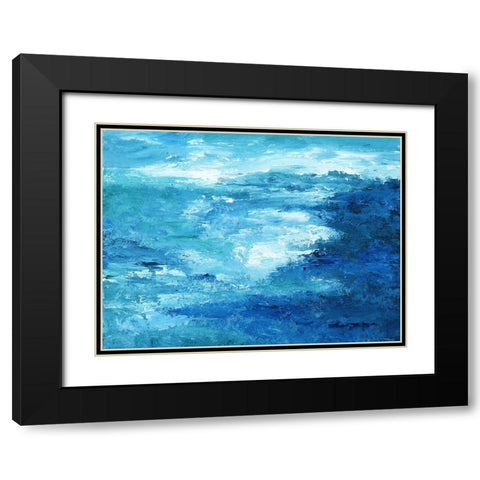 Crashing Waves II Black Modern Wood Framed Art Print with Double Matting by Nan