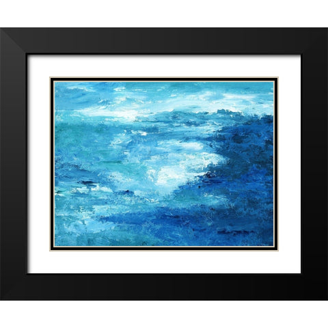 Crashing Waves II Black Modern Wood Framed Art Print with Double Matting by Nan