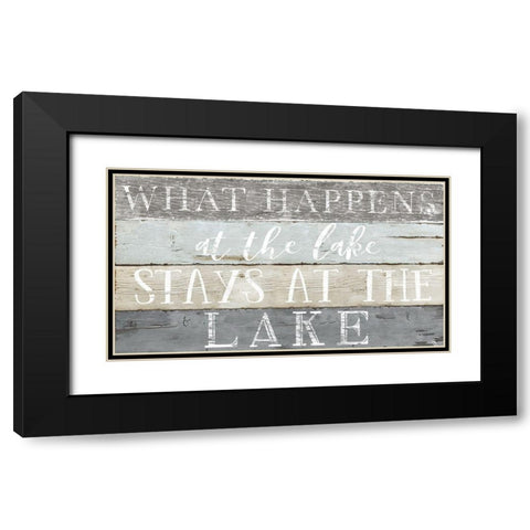What Happens at the Lake Black Modern Wood Framed Art Print with Double Matting by CAD Designs