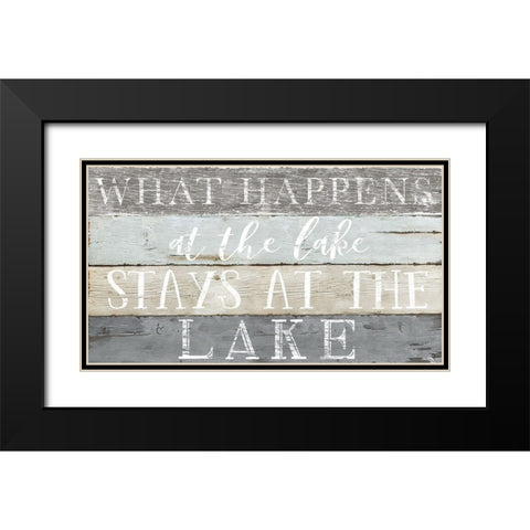What Happens at the Lake Black Modern Wood Framed Art Print with Double Matting by CAD Designs