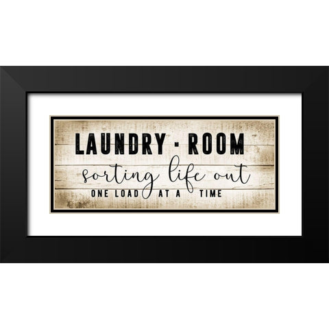 Laundry Room Black Modern Wood Framed Art Print with Double Matting by CAD Designs
