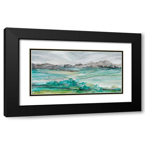 Marble Seas Black Modern Wood Framed Art Print with Double Matting by Robinson, Carol