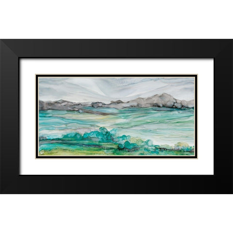 Marble Seas Black Modern Wood Framed Art Print with Double Matting by Robinson, Carol