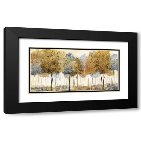 Golden Forest Black Modern Wood Framed Art Print with Double Matting by Nan