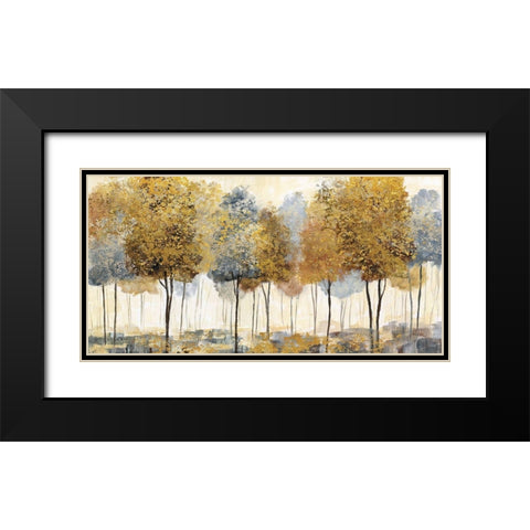 Golden Forest Black Modern Wood Framed Art Print with Double Matting by Nan