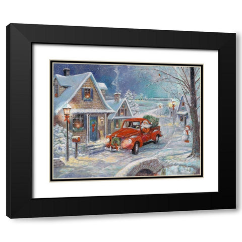 Santas Tree Farm Black Modern Wood Framed Art Print with Double Matting by Manning, Ruane