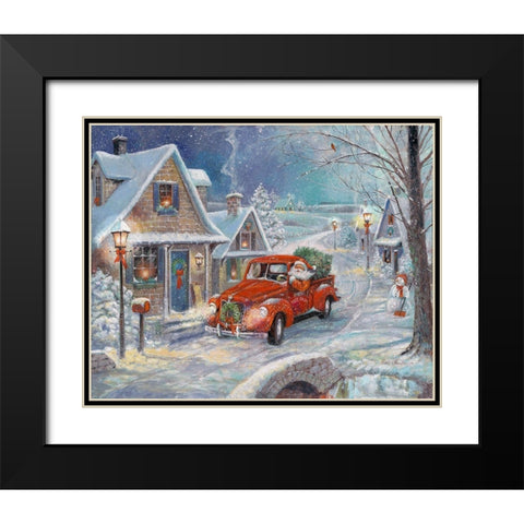 Santas Tree Farm Black Modern Wood Framed Art Print with Double Matting by Manning, Ruane