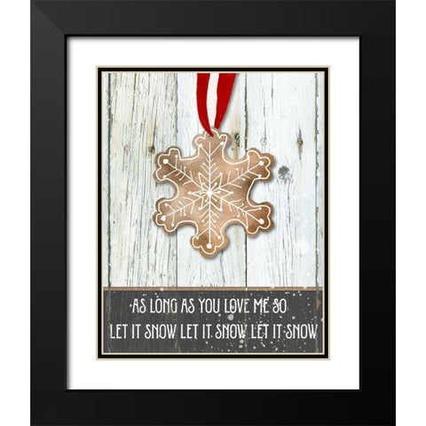 Gingerbread Snowflake Black Modern Wood Framed Art Print with Double Matting by Robinson, Carol