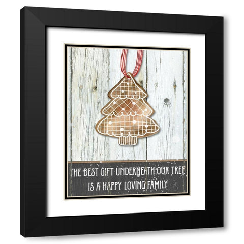 Gingerbread Tree Black Modern Wood Framed Art Print with Double Matting by Robinson, Carol