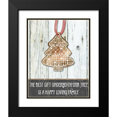 Gingerbread Tree Black Modern Wood Framed Art Print with Double Matting by Robinson, Carol