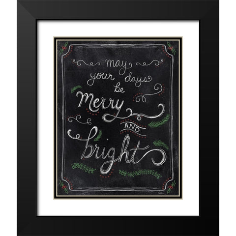 Merry and Bright Black Modern Wood Framed Art Print with Double Matting by Carpentieri, Natalie