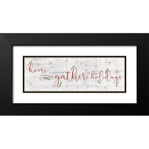 Holidays Gather Black Modern Wood Framed Art Print with Double Matting by Carpentieri, Natalie