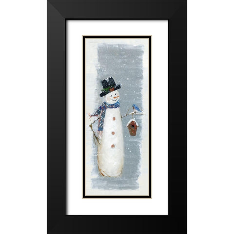 Primitive Snowman I Black Modern Wood Framed Art Print with Double Matting by Swatland, Sally