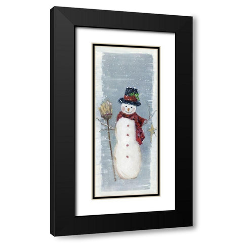Primitive Snowman II Black Modern Wood Framed Art Print with Double Matting by Swatland, Sally