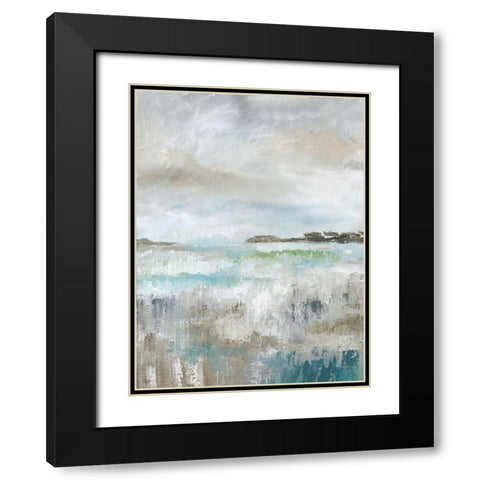 Soft Vista I Black Modern Wood Framed Art Print with Double Matting by Nan