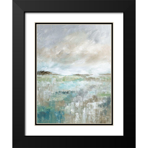 Soft Vista II Black Modern Wood Framed Art Print with Double Matting by Nan