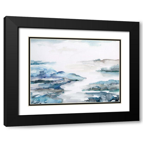 Estuary II Black Modern Wood Framed Art Print with Double Matting by Nan