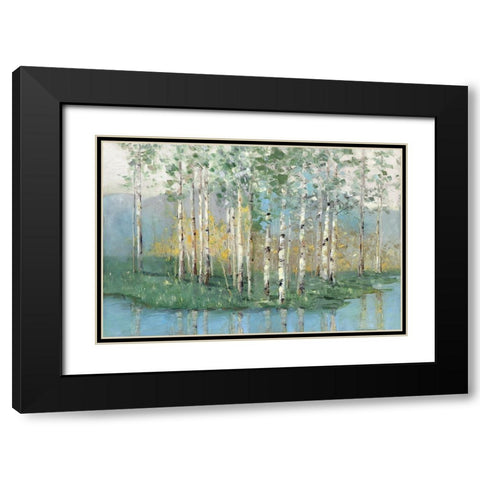 Birch Reflections Revisited Black Modern Wood Framed Art Print with Double Matting by Swatland, Sally