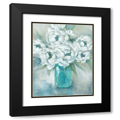 Pure Peonies Black Modern Wood Framed Art Print with Double Matting by Robinson, Carol