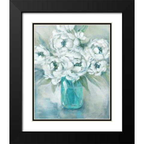 Pure Peonies Black Modern Wood Framed Art Print with Double Matting by Robinson, Carol