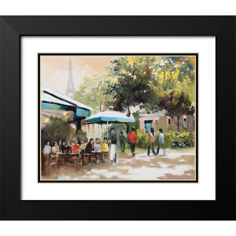 Paris Teal I Black Modern Wood Framed Art Print with Double Matting by Orme, E. Anthony