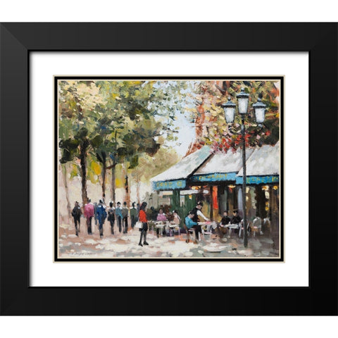 Paris Teal II Black Modern Wood Framed Art Print with Double Matting by Orme, E. Anthony