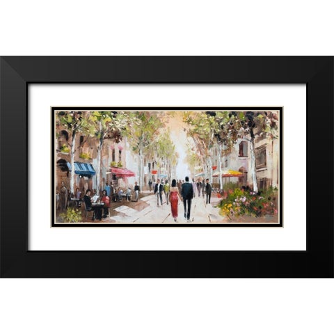 Paris Teal III Black Modern Wood Framed Art Print with Double Matting by Orme, E. Anthony