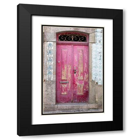 Portuguese Door Black Modern Wood Framed Art Print with Double Matting by Wilson, Emily