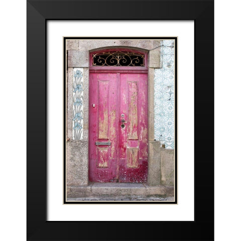 Portuguese Door Black Modern Wood Framed Art Print with Double Matting by Wilson, Emily