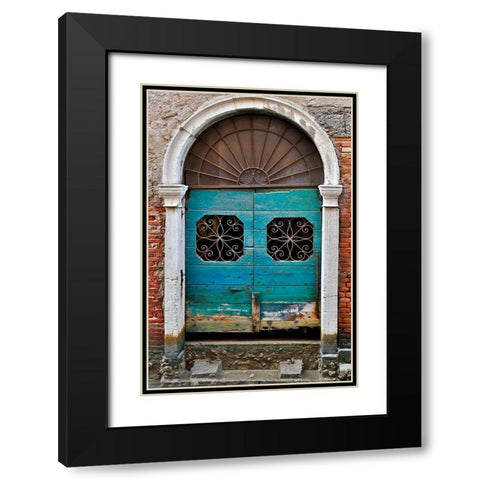 Venice Door Black Modern Wood Framed Art Print with Double Matting by Gulin, Darrell