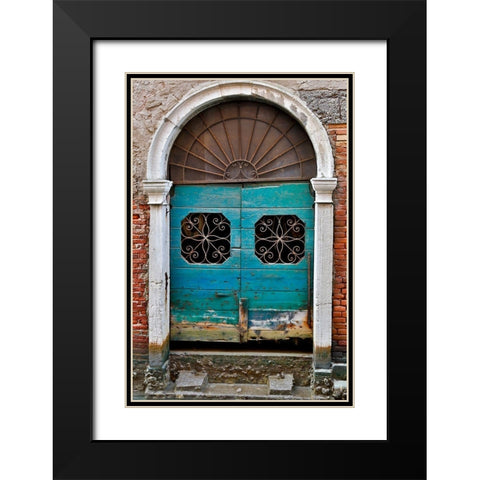 Venice Door Black Modern Wood Framed Art Print with Double Matting by Gulin, Darrell