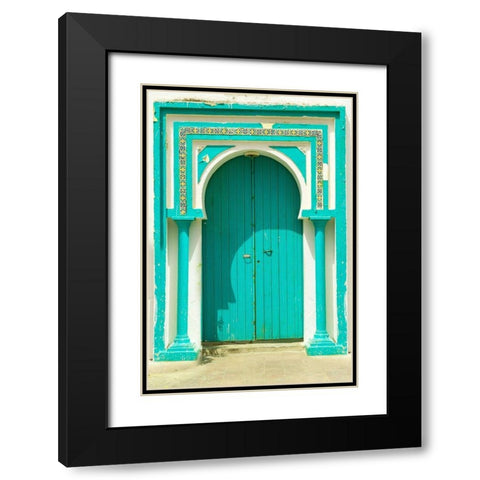 Tunisia Door Black Modern Wood Framed Art Print with Double Matting by Tondini, Dominico