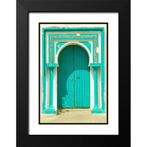 Tunisia Door Black Modern Wood Framed Art Print with Double Matting by Tondini, Dominico