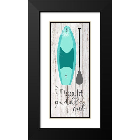 Paddle Board Black Modern Wood Framed Art Print with Double Matting by Santiago, Daniela
