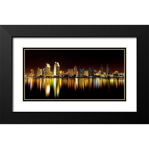 San Diego Skyline Black Modern Wood Framed Art Print with Double Matting by Shoemaker, Andrew