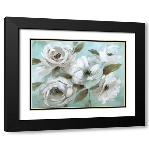 Jade Garden Black Modern Wood Framed Art Print with Double Matting by Nan