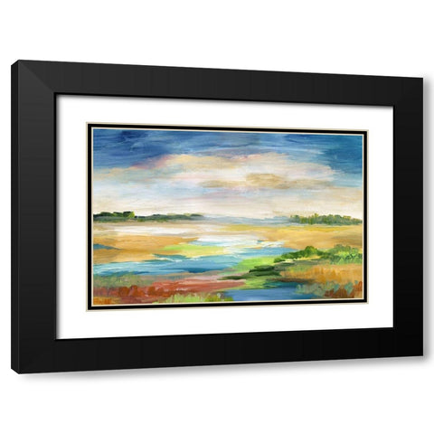 Distant Inlet Black Modern Wood Framed Art Print with Double Matting by Nan