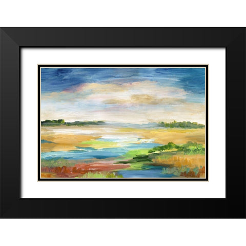 Distant Inlet Black Modern Wood Framed Art Print with Double Matting by Nan