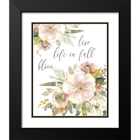 Peach Bloom II Black Modern Wood Framed Art Print with Double Matting by Robinson, Carol