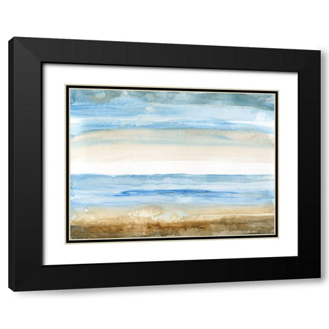 Seaside II Black Modern Wood Framed Art Print with Double Matting by Nan