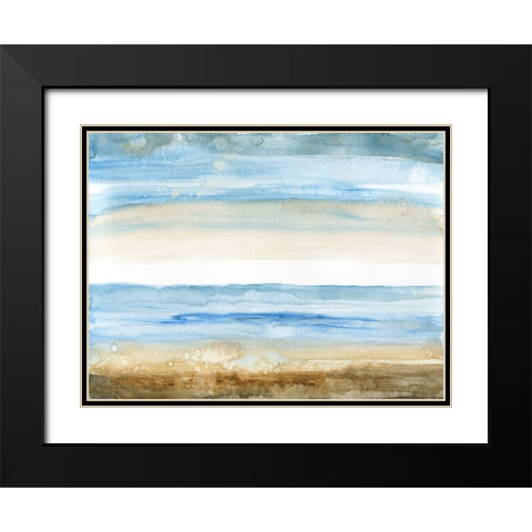 Seaside II Black Modern Wood Framed Art Print with Double Matting by Nan