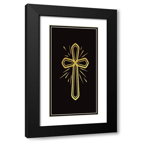The Cross Black Modern Wood Framed Art Print with Double Matting by CAD Designs